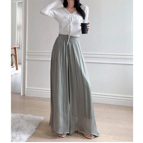 Wide Leg Pant Gray/Green - Picture 3 of 8
